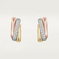 Cartier Trinity earrings, cushion-shaped, half-paved