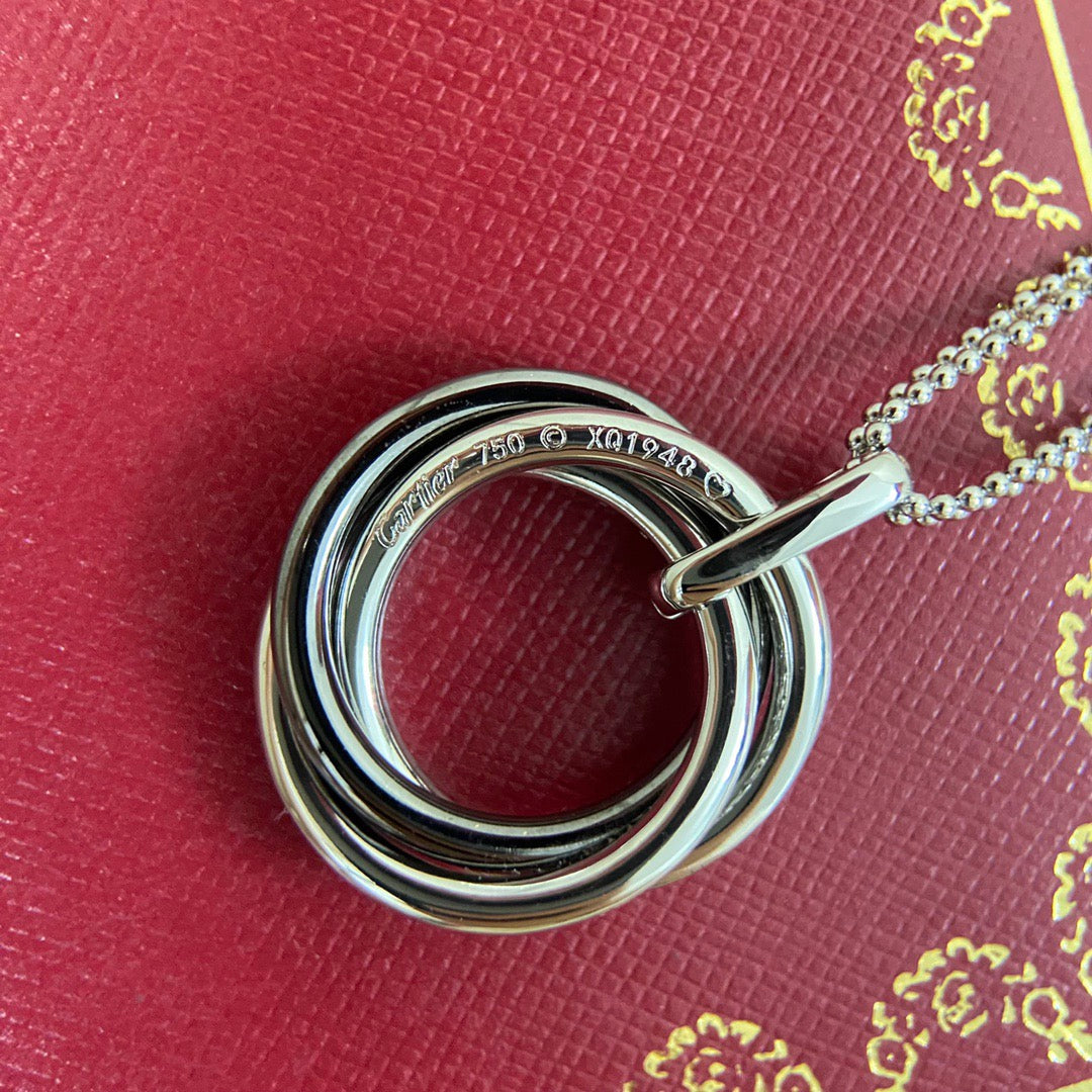 Cartier Trinity Diamond Necklace Black Silver