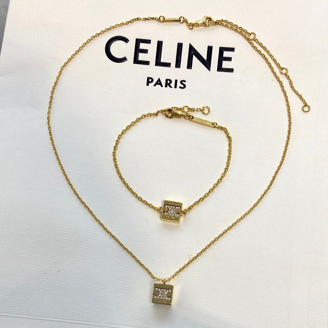 Celine Triumphal Arch Necklace Bracelet Earrings