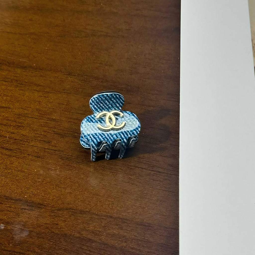 Chanel Denim Blue Hair Pins (Set: 5Pcs Total as the Main Pic)