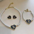 Chanel Denim Necklace Bracelet Earrings