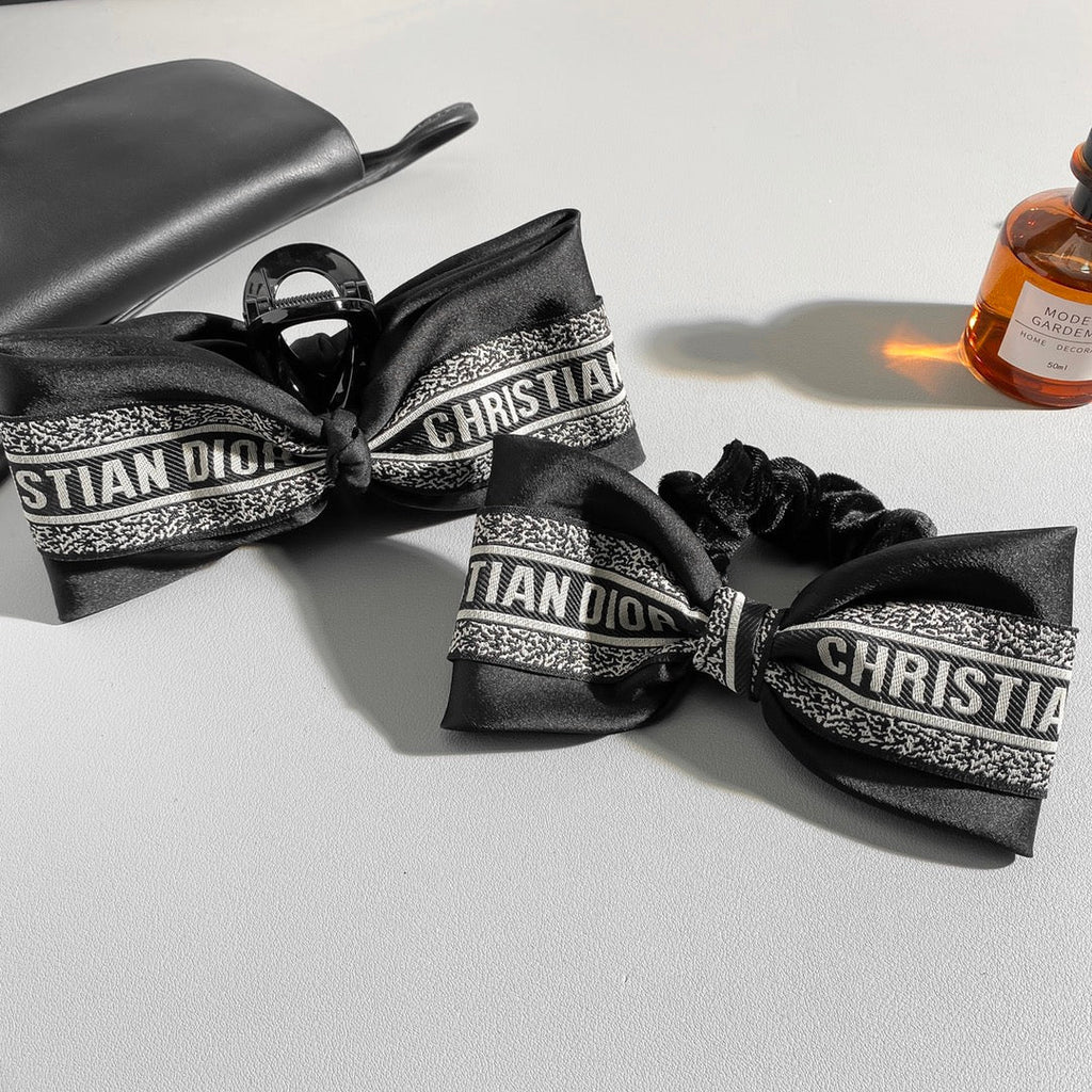 Dior Black White Bowknot Hair Accessory