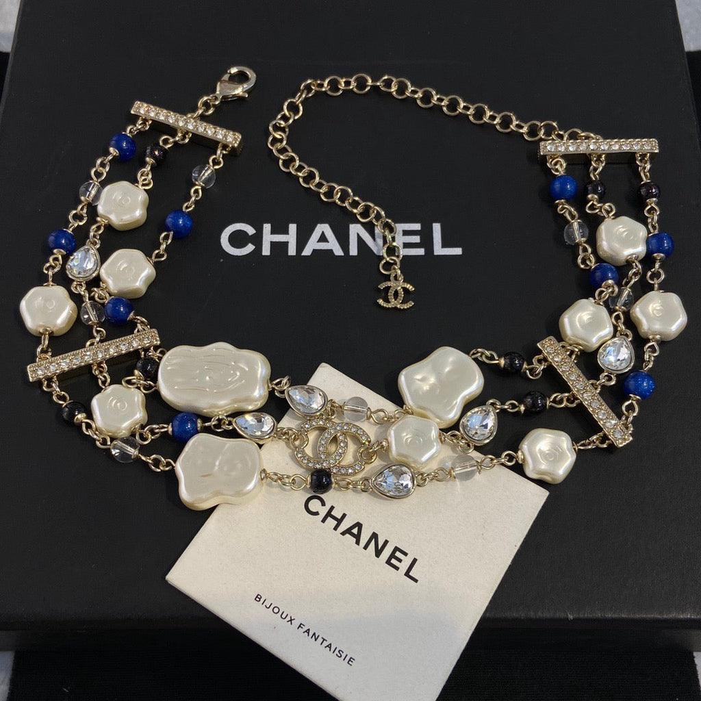 Chanel Pearl Sweater Necklace Choker