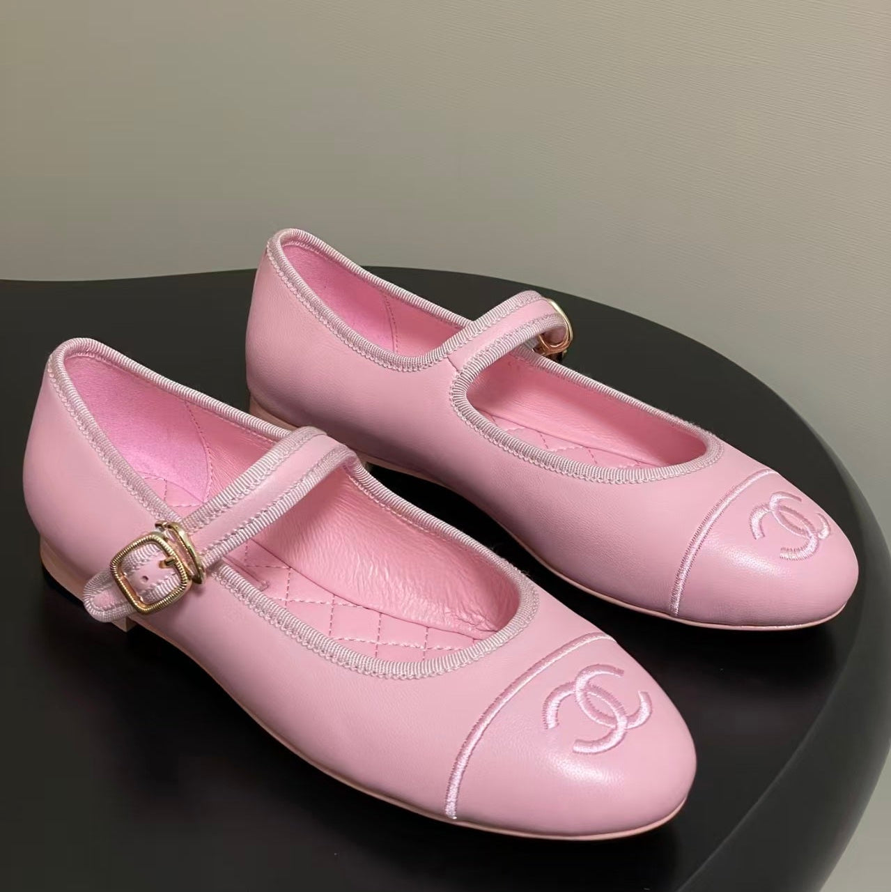 Chanel Pink Lambskin Flat