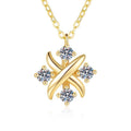 Cross Flower Moissanite Necklace Earrings