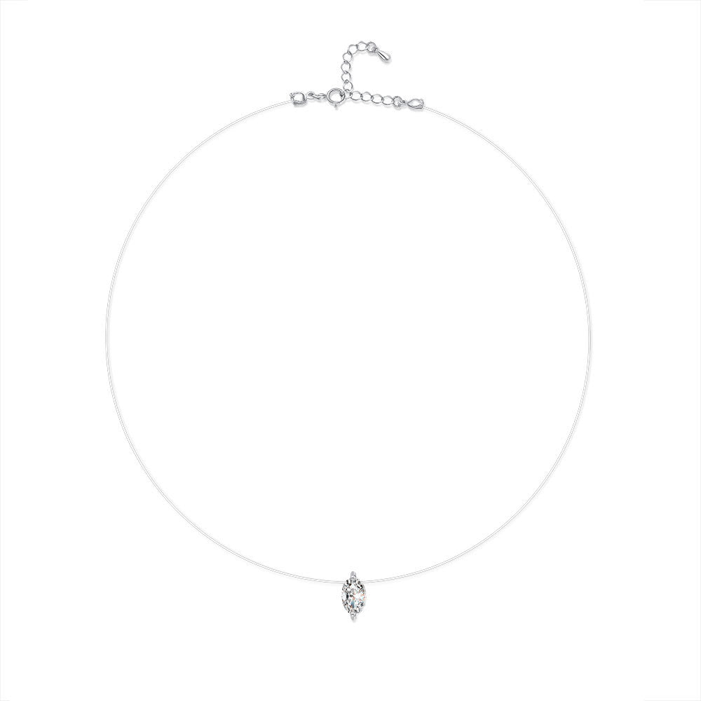 1 Carat Round-Marquise Moissanite Mermaid Tears Pendant Necklace