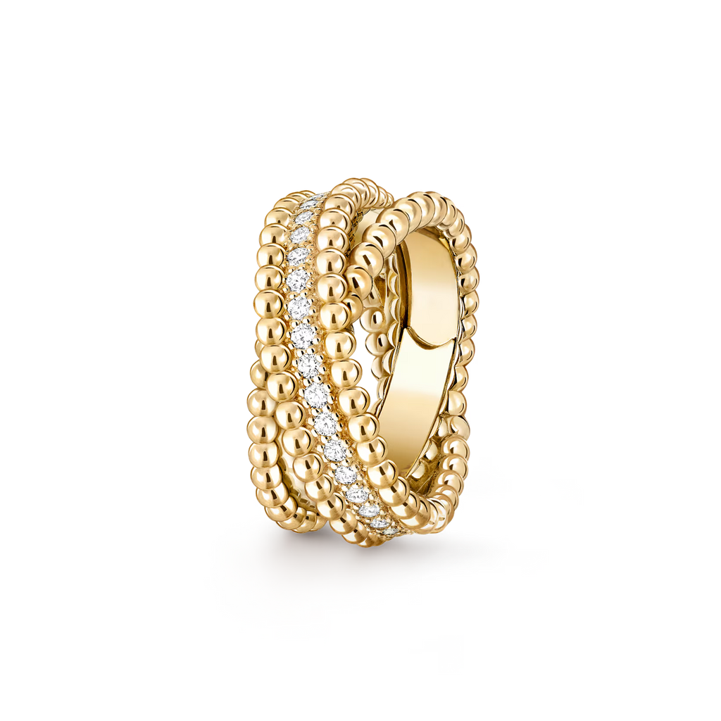 VCA Perlée diamonds duo ring