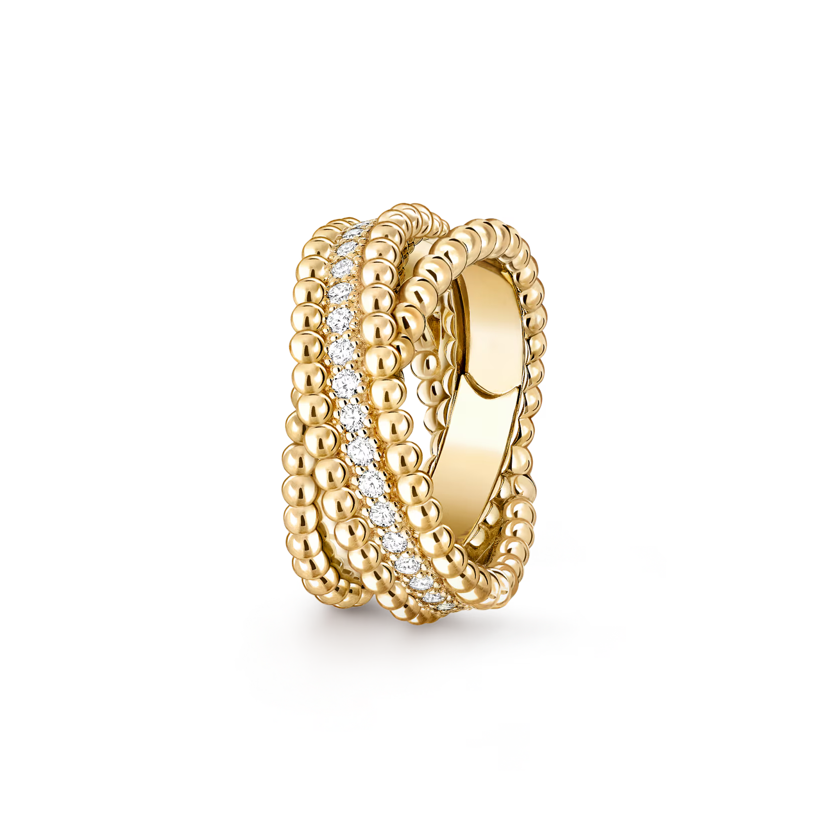 VCA Perlée diamonds duo ring