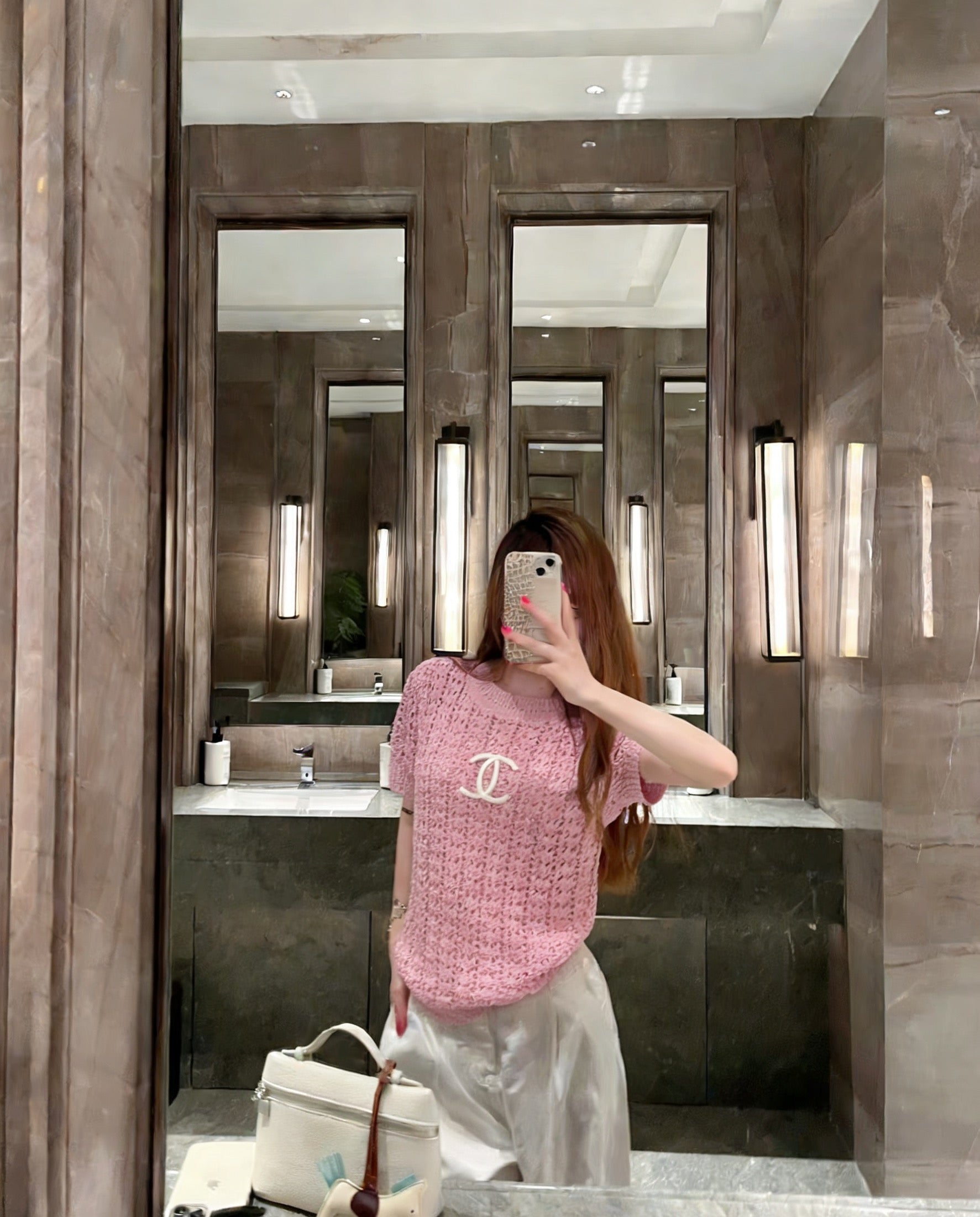 Chanel Sweater Short-Sleeve Top